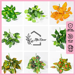 Cây giả để bàn 30-35cm nhiều chủng loại, cây giả trang trí tường cỏ, cây giả mini decor nhà, phòng khách, cây giả decor