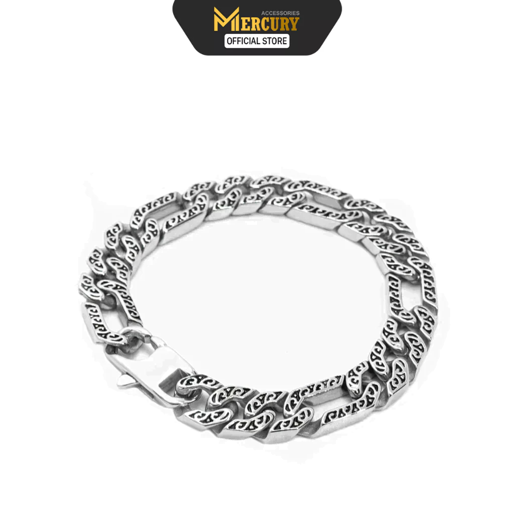 Vòng tay thời trang nam Titan vĩnh cửu Bạc Mercury Gothic Chains