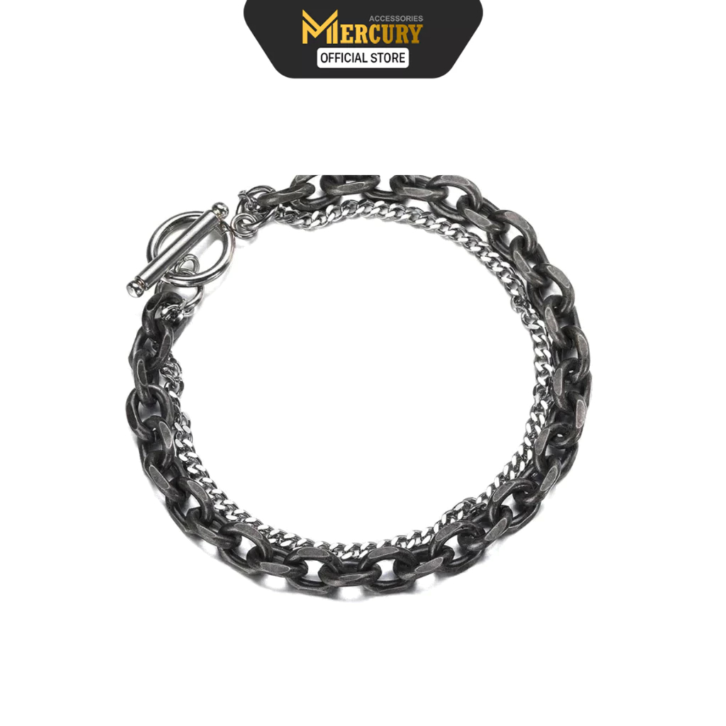 Vòng tay thời trang nam titan vĩnh cửu Mercury Twin Chains