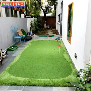 Thảm tập putting golf đa năng eco 4,5m x1,5m: 3 hố cờ inox, cỏ green 15mm, đế eva đàn hồi tốt.