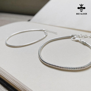  Lắc tay bạc đôi couple nam nữ dây mỳ basic thiết kế đơn giản 