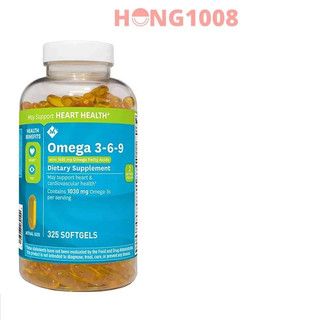 Viên uống Member's Mark Omega 3-6-9 Supports Heart Health 325 viên của Mỹ omega 369