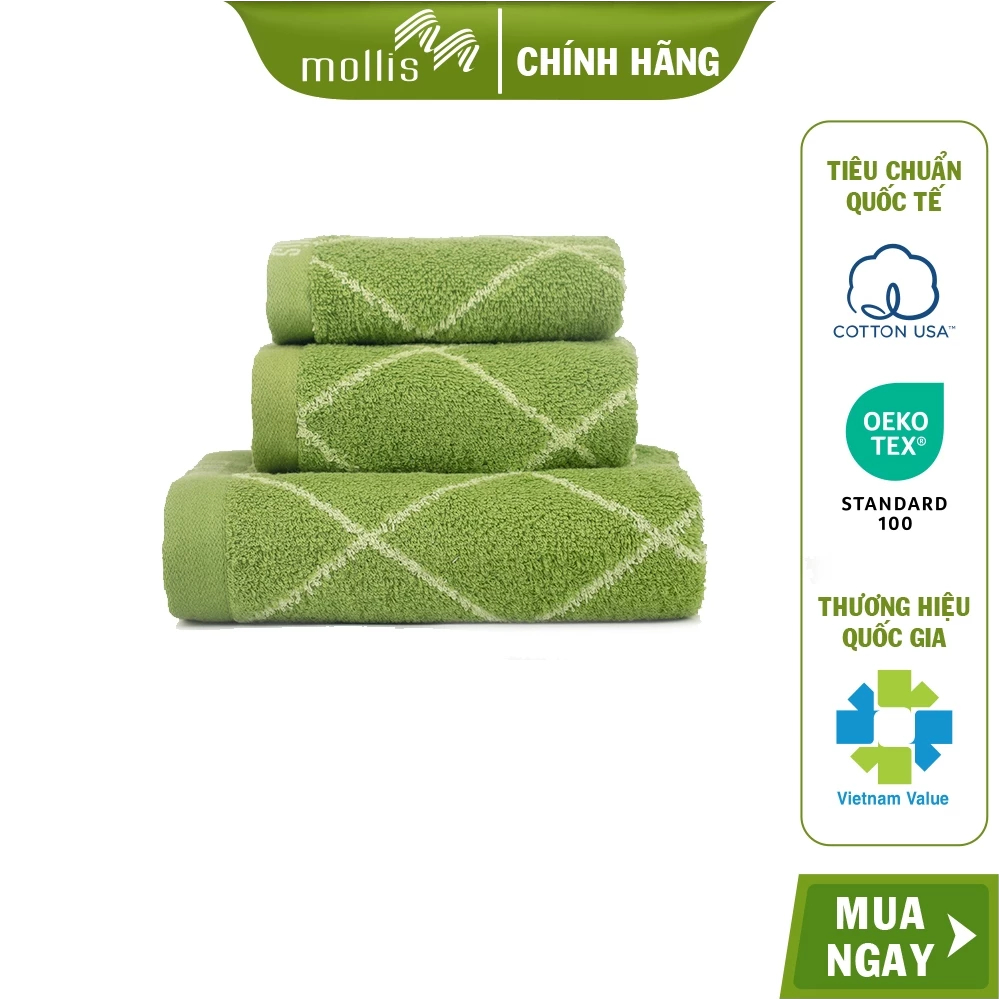 Khăn Mặt Khăn Gội Đầu Cotton Mollis FM8Z 34x75cm
