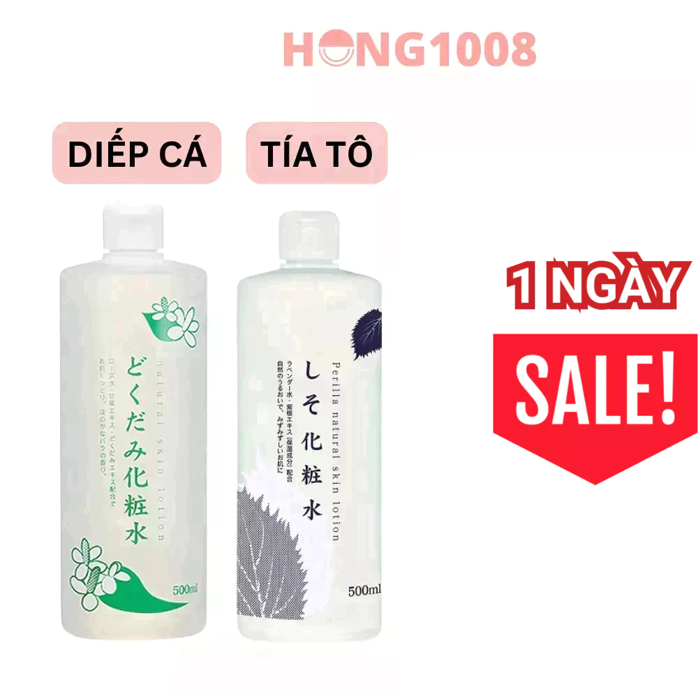 Nước hoa hồng Toner diếp cá Dokudami Natural Skin Lotion Nhật 500ml