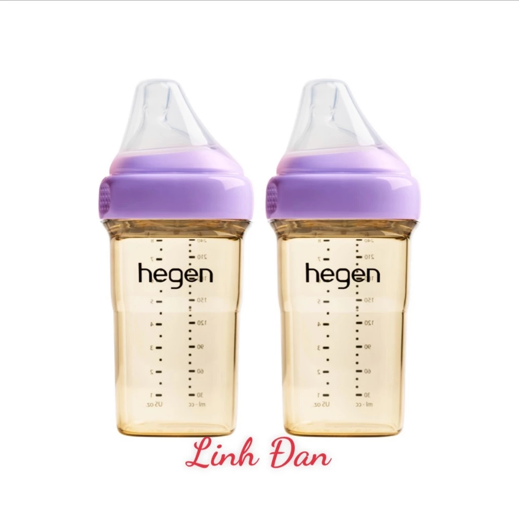 Bình Sữa Hegen màu tím 150 240 330ml chính hãng. Bình hegen màu tím