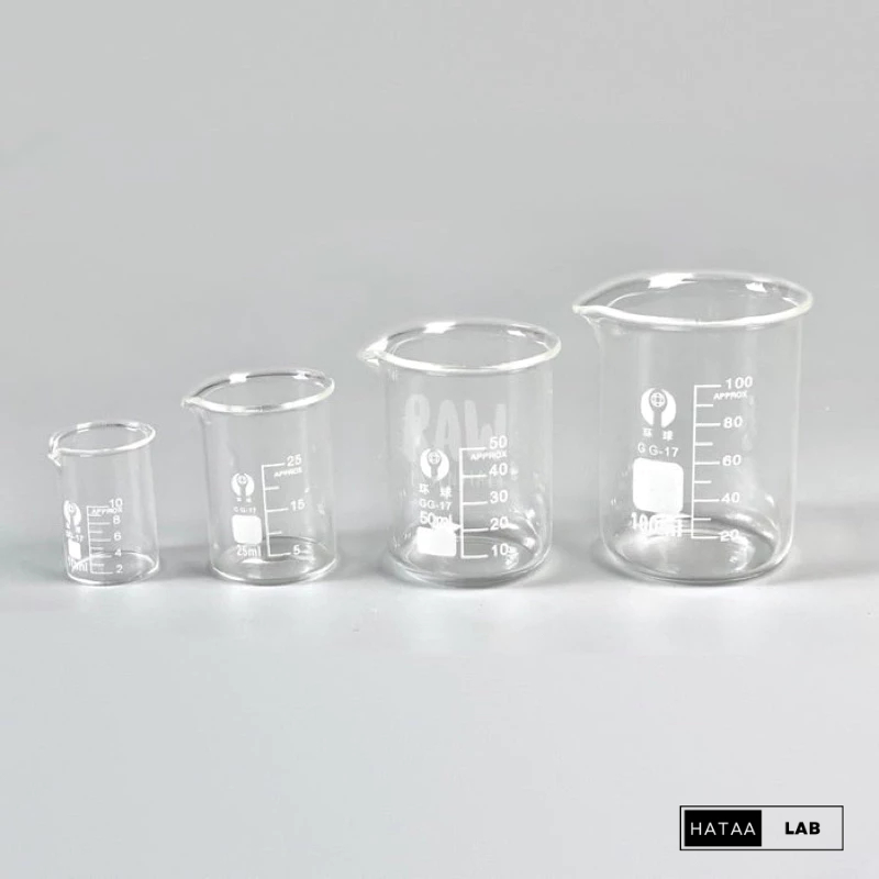 Beaker/ cốc chịu nhiệt thuỷ tinh, chia vạch 100ml,250ml, 300ml,500ml