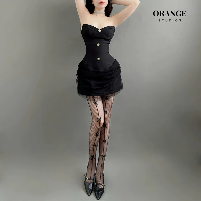 HÌNH THẬT - Blackie Dress - Đầm Thiết Kế Cúp Ngực Phối Lưới