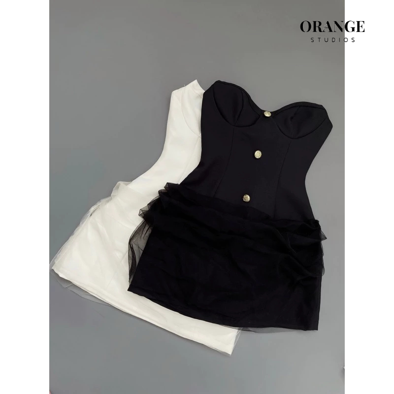 HÌNH THẬT - Blackie Dress - Đầm Thiết Kế Cúp Ngực Phối Lưới