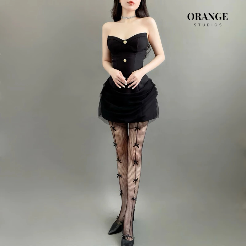 HÌNH THẬT - Blackie Dress - Đầm Thiết Kế Cúp Ngực Phối Lưới