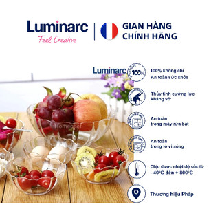 Set 6 tô ăn bún/phở/chè thủy tinh luminarc arcade 15cm - g2704/ 00549, dùng trong lò vi sóng và máy rửa bát