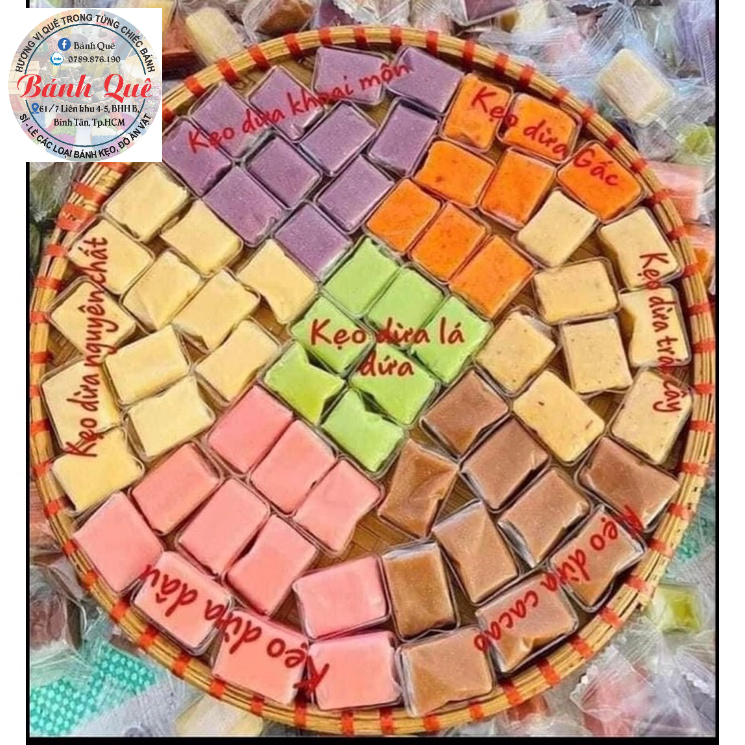 500gr Kẹo dừa mix 9 vị - Đặc Sản Bến Tre