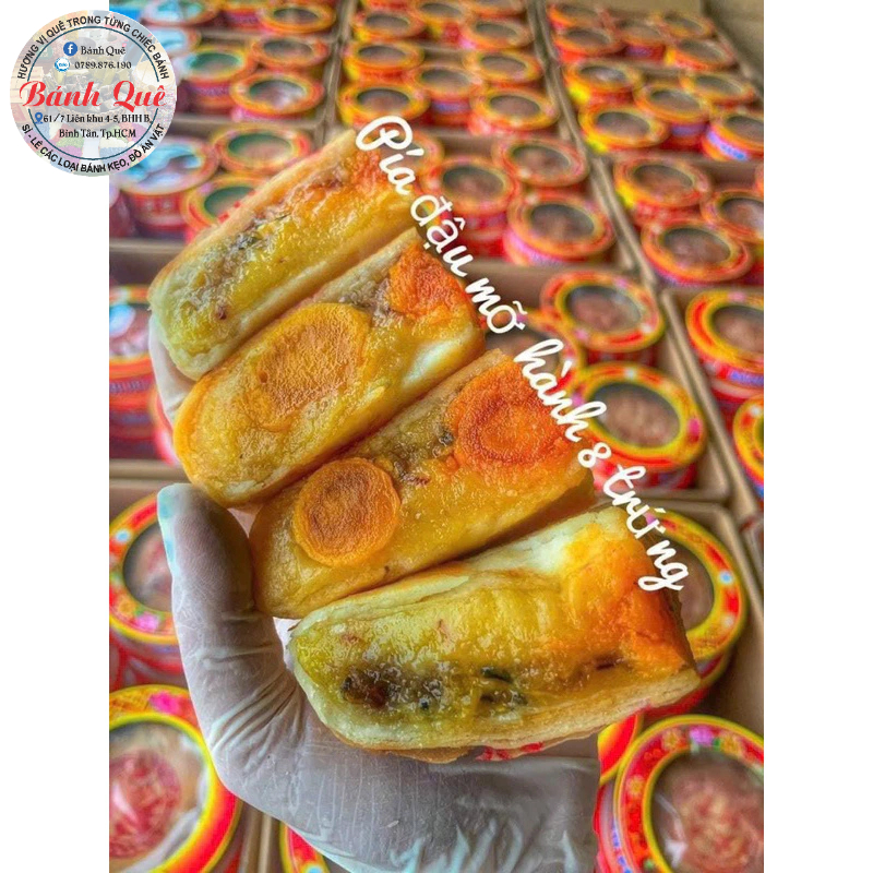 Bánh Pía Đậu Mỡ Hành 8 trứng 500g