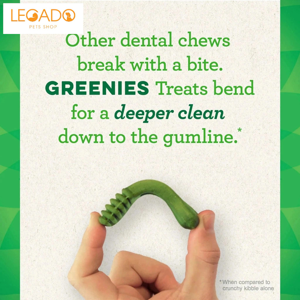 Xương Gặm Vệ Sinh Răng Cho Chó Greenies Dental Treats Original Giúp Thơm Miệng, Loại Bỏ Mảng Bám, Cao Răng