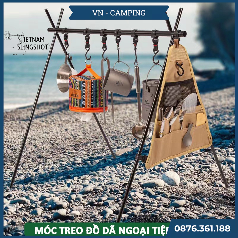 Giá Treo Đồ Dã Ngoại Gấp Gọn Tiện Dụng, Giá Móc Đồ Cắm Trại Nhỏ Gọn, Hợp Kim Nhôm Đa Năng Siêu Bền [DCP18]