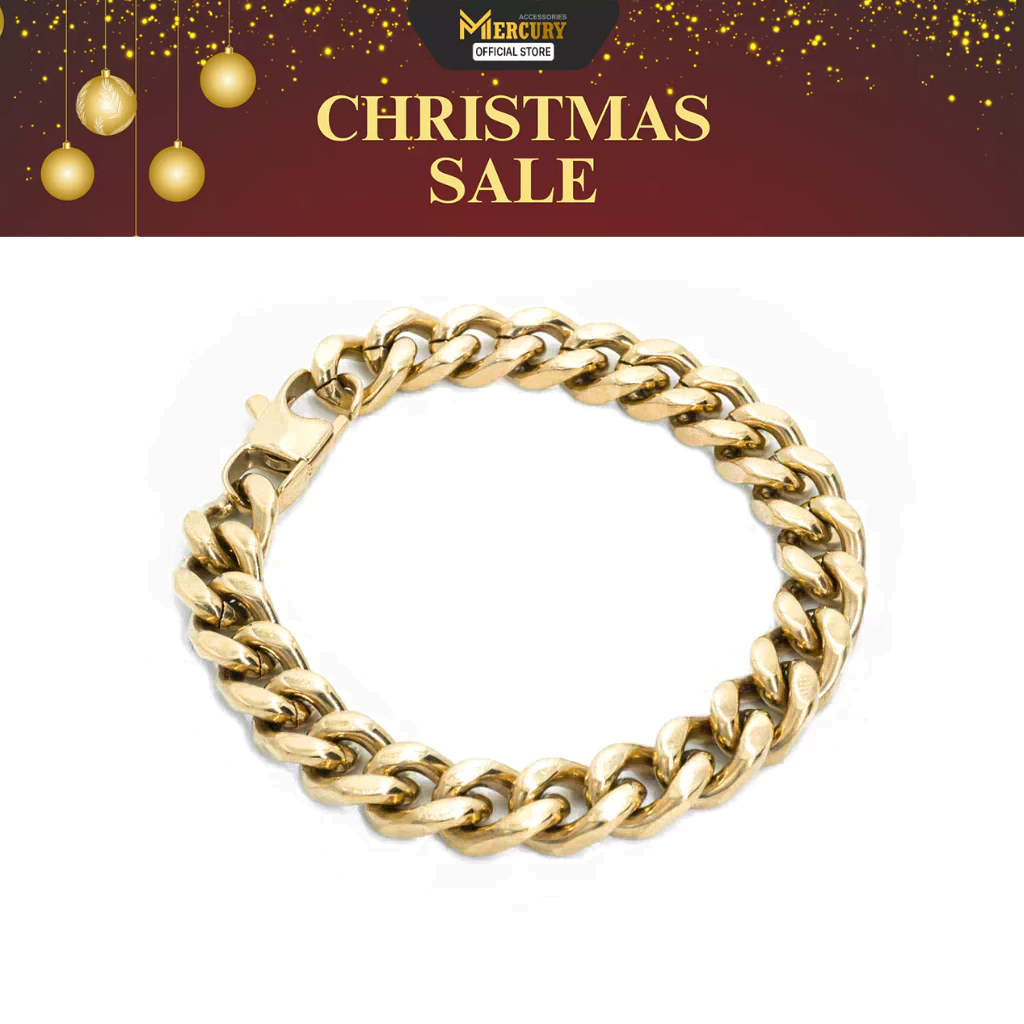 Vòng tay thời trang nam Titan vĩnh cửu Mercury Gold Basic Chains