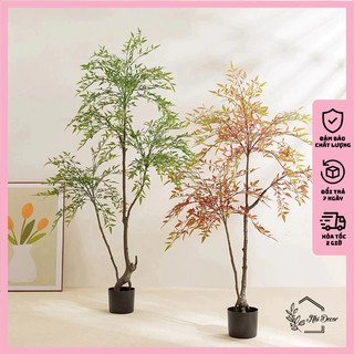 Cây Nam Thiên Trúc Giả Trang Trí Decor Đẹp, Cây giả decor phòng khách, quán cafe