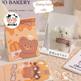 Gương giấy để bàn gấp gọn hình gấu dễ thương xinh xắn