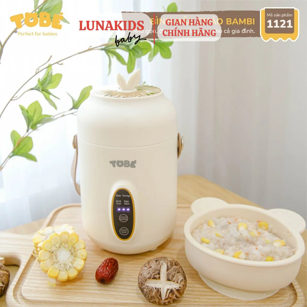 Bình nấu cháo Bambi dung tích 0.8L tiện lợi khi đi ra ngoài cho bé và cả gai đình Lunakidsbaby