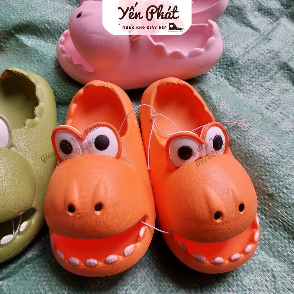 Dép Quai Ngang Cho Bé,Dép Cá Sấu Mắt To Siêu Cute , Dép Khủng Long Cá Sấu MS6628