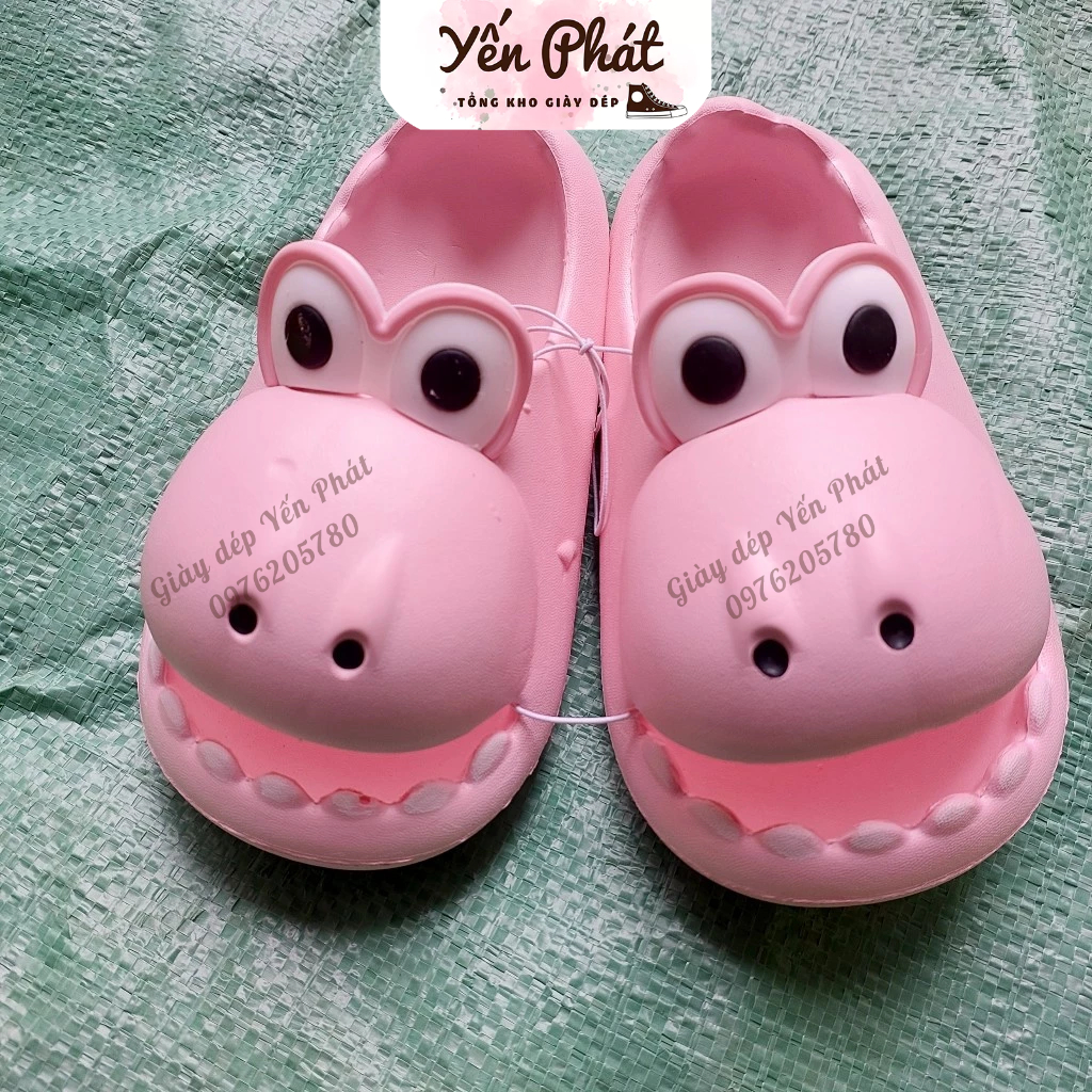 Dép Quai Ngang Cho Bé,Dép Cá Sấu Mắt To Siêu Cute , Dép Khủng Long Cá Sấu MS6628