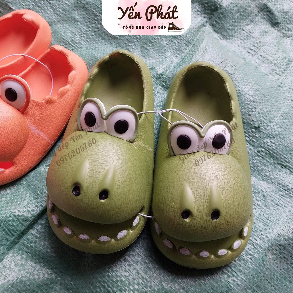 Dép Quai Ngang Cho Bé,Dép Cá Sấu Mắt To Siêu Cute , Dép Khủng Long Cá Sấu MS6628