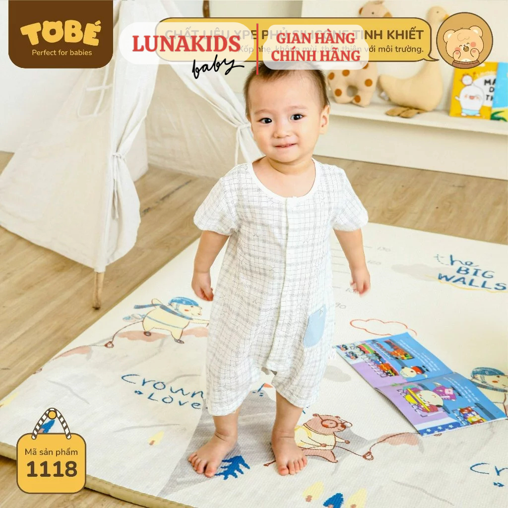 Thảm cuộn silicon chất liệu XPE phủ Silicone tinh khiết không mùi cho bé  kích thước 180x150 dày dặn