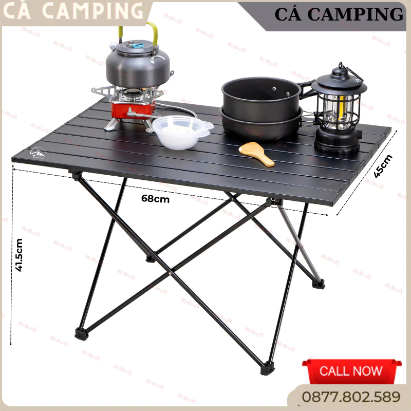 Bàn Gấp Gọn, Bàn Xếp Dã Ngoại camping du lịch Thương hiệu cao cấp Tmountain, hợp kim nhôm siêu nhẹ, khung chắc chắn-DCP3