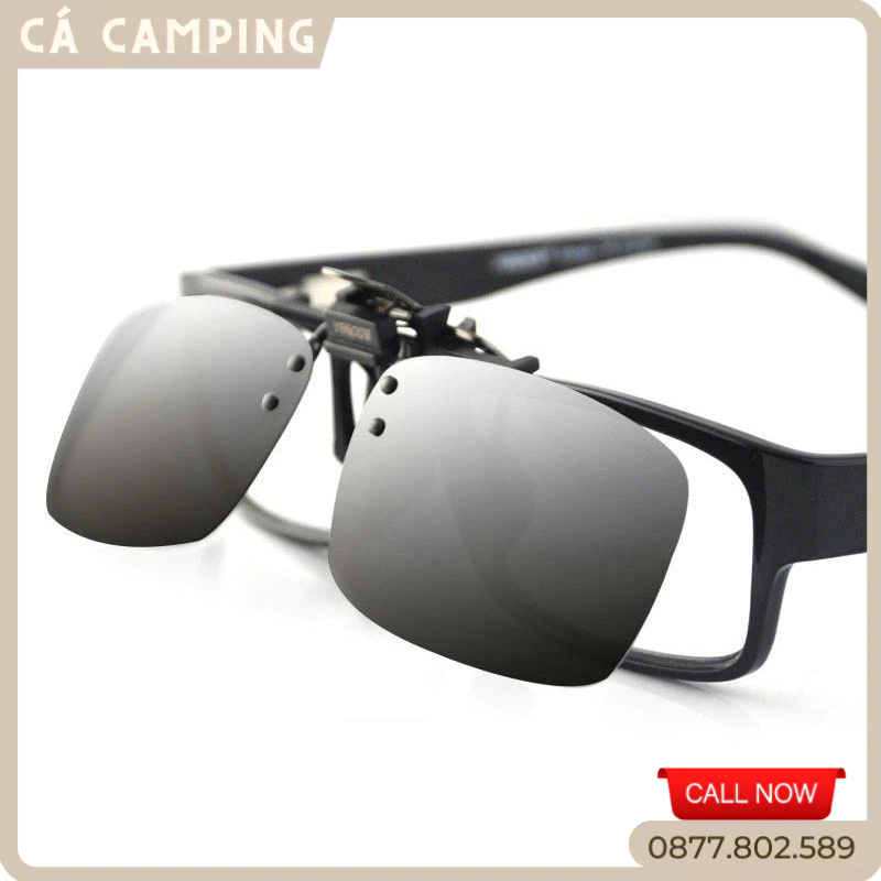 [Giá Tốt] Mắt kính mát kính râm kẹp cho người cận, mắt kính phân cực dạng kẹp chống UV dùng khi đi câu cá, lái xe