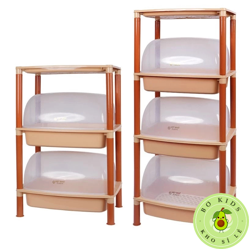 Kệ úp chén, bát nhiều tầng có nắp đậy nhựa Việt Nhật kệ để đồ dùng nhà bếp bằng nhựa cao cấp an toàn