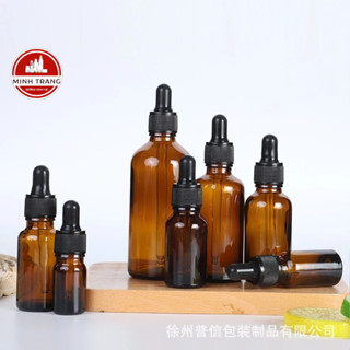 Chai Thủy Tinh 🍄 Lọ Chiết Mỹ Phẩm NẮP BÓP KHOEN VÀNG ĐEN SỌC Nhỏ Giọt 5ml 10ml 15ml 20ml 30ml 50ml 100ml Đựng Tinh Dầu