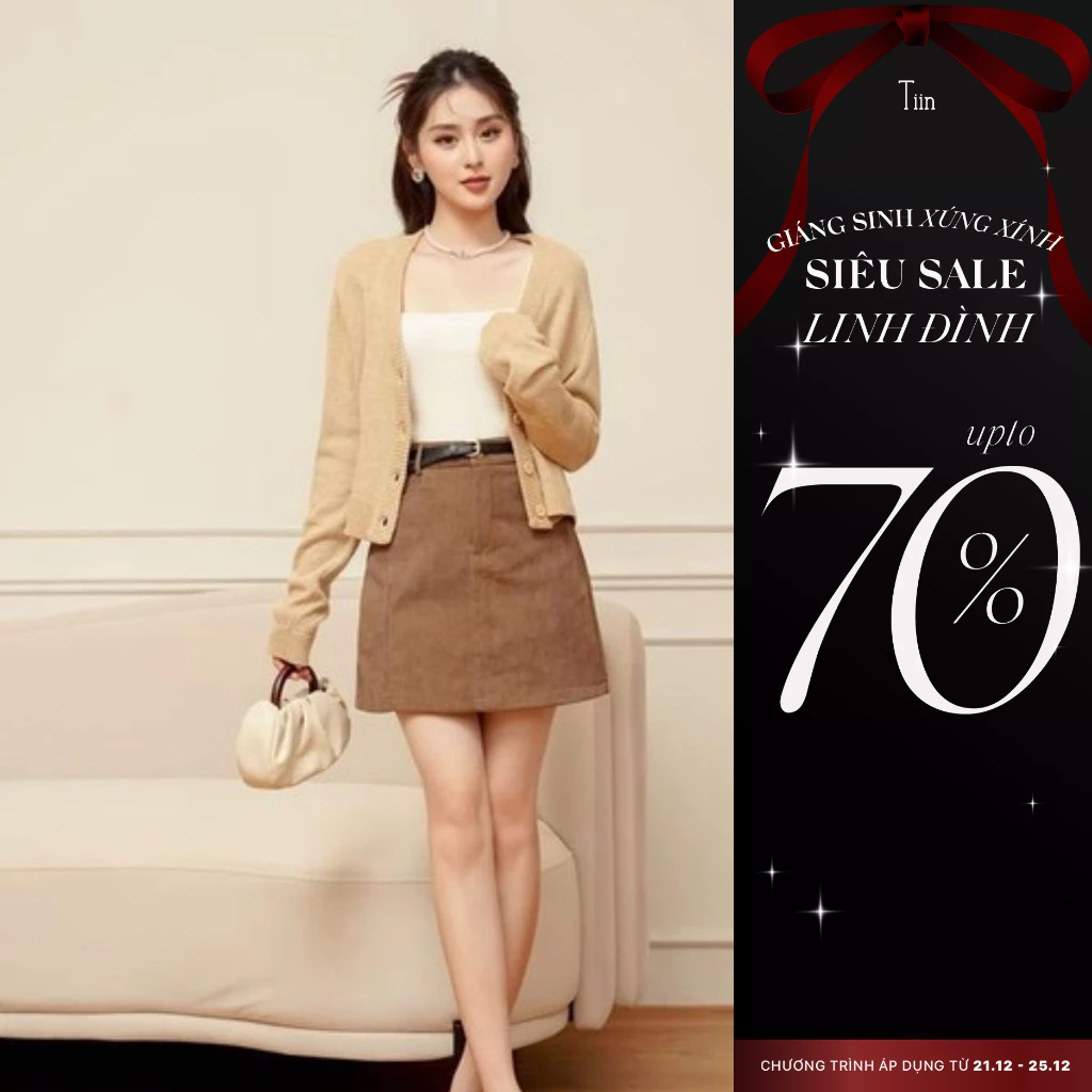 Áo len nữ 2 dây quây TIINSTORE GA23128