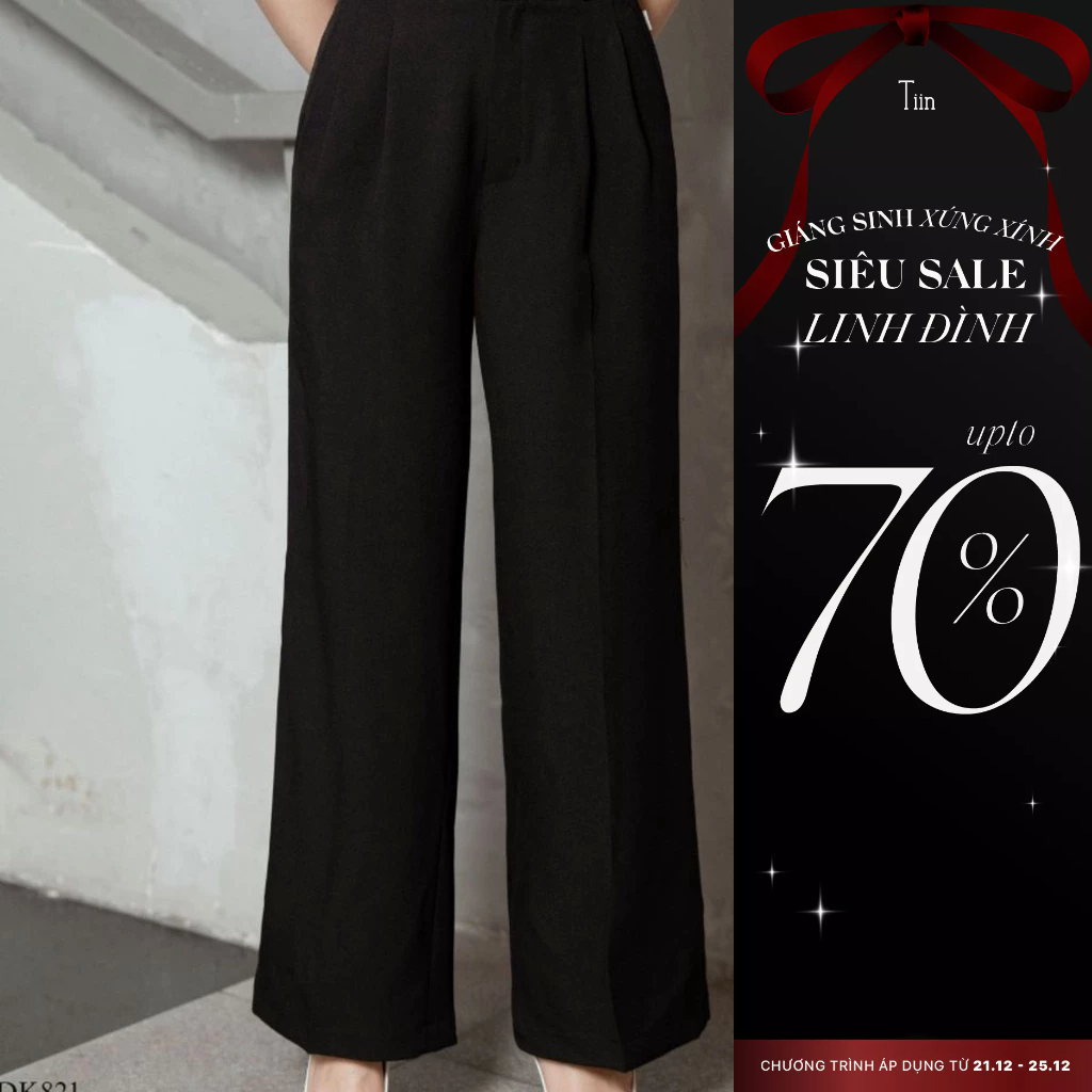 Quần suông 2 ly túi chéo đỉa cạp TIINSTORE Q0D173