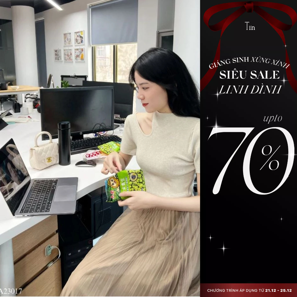 Len cộc tay cut out vai TIINSTORE GA23017
