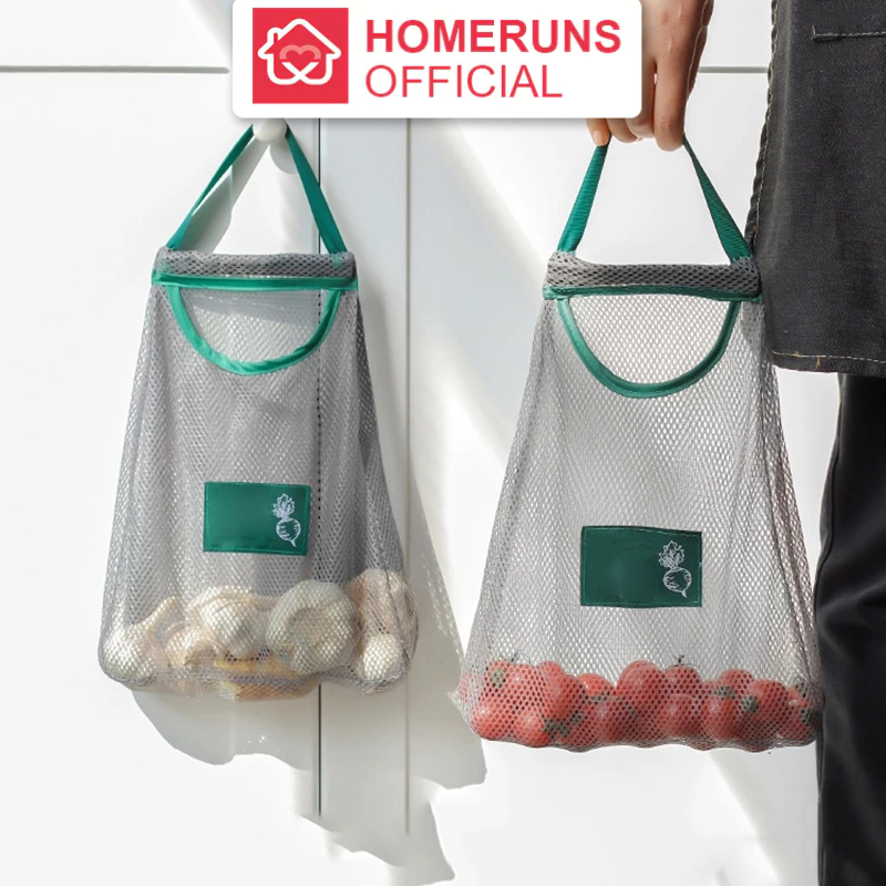Túi lưới đựng hành tỏi rau củ quả đồ khô treo tường chống ẩm mốc tiện ích nhà bếp nhà bếp - Homeruns