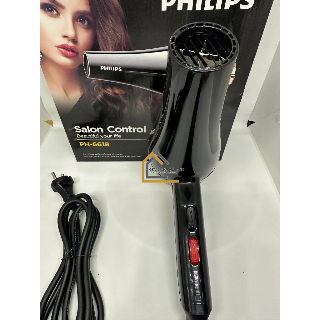 Máy sấy tóc công suất lớn, máy sấy tóc salon 2 chiều nóng lạnh PL PH 6618 công suất 3000W siêu khỏe chuyên dùng tạo kiểu