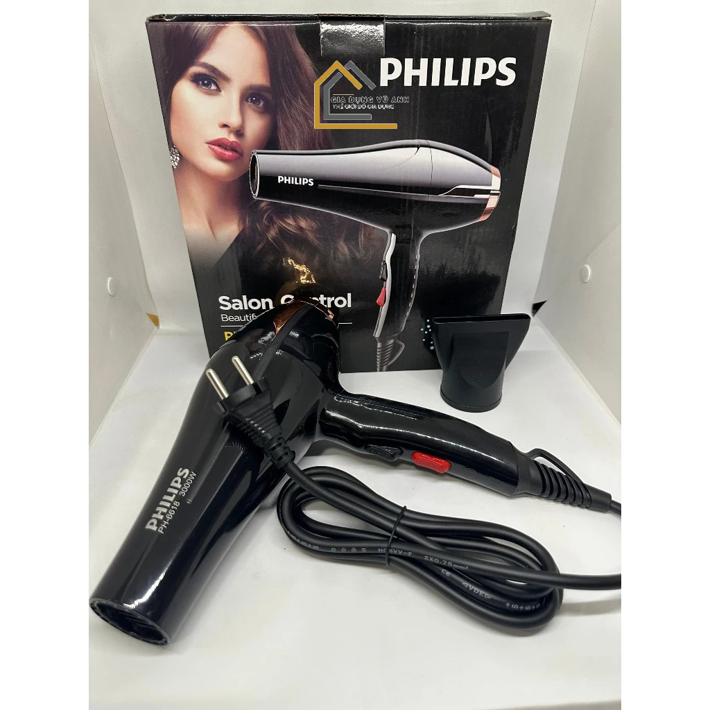 Máy sấy tóc công suất lớn, máy sấy tóc salon 2 chiều nóng lạnh PL PH 6618 công suất 3000W siêu khỏe chuyên dùng tạo kiểu