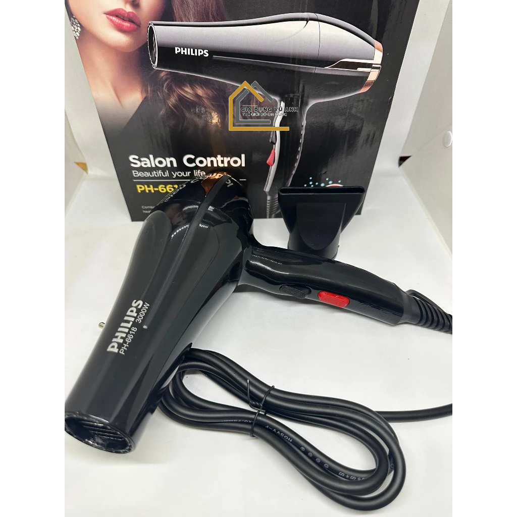 Máy sấy tóc công suất lớn, máy sấy tóc salon 2 chiều nóng lạnh PL PH 6618 công suất 3000W siêu khỏe chuyên dùng tạo kiểu