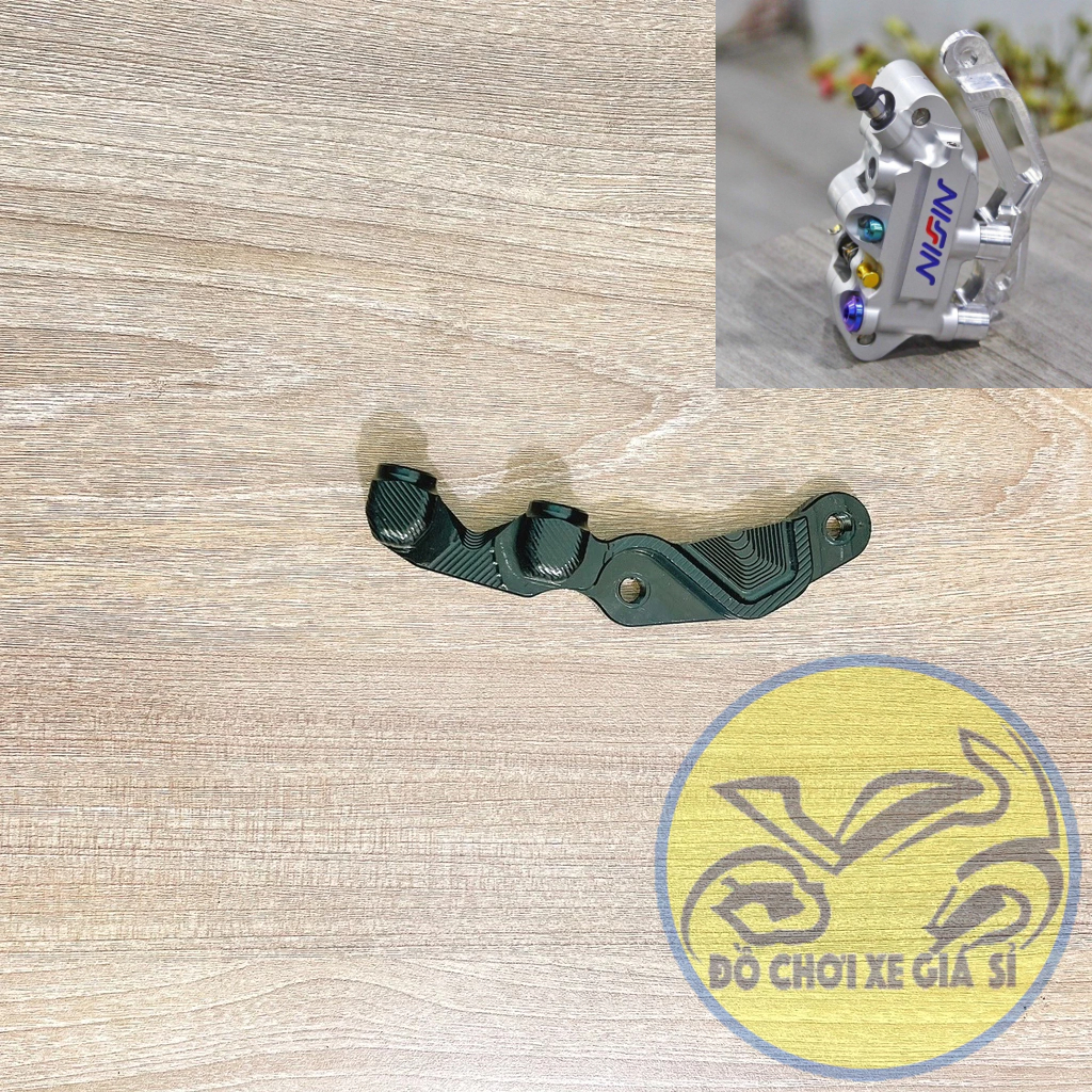 Pad heo dầu trước Raider/Satria đĩa 260/267mm xài heo 4 Pis lỗ trụ 6 và 8 màu đen và trắng