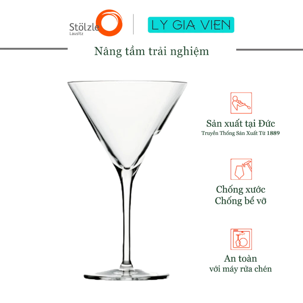 Ly Uống Cocktail Chuyên Nghiệp Stolzle Lausitz Professional Cocktail Glass 250ml - Lý Tưởng Cho Martini Và Manhattan