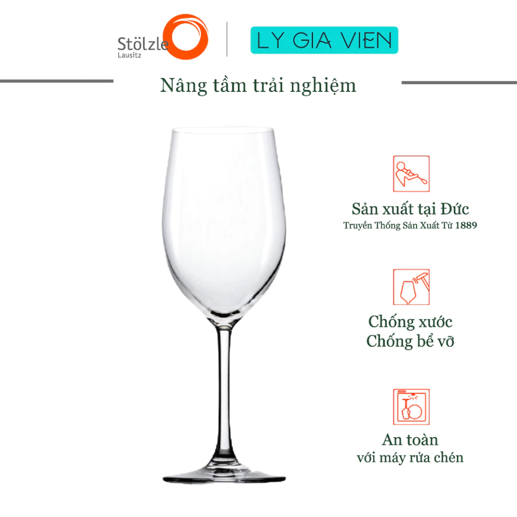 Ly Uống Vang Đỏ Stolzle Lausitz Classic Red Wine Glass 448ml - Thiết Kế Thanh Lịch, Vượt Thời Gian