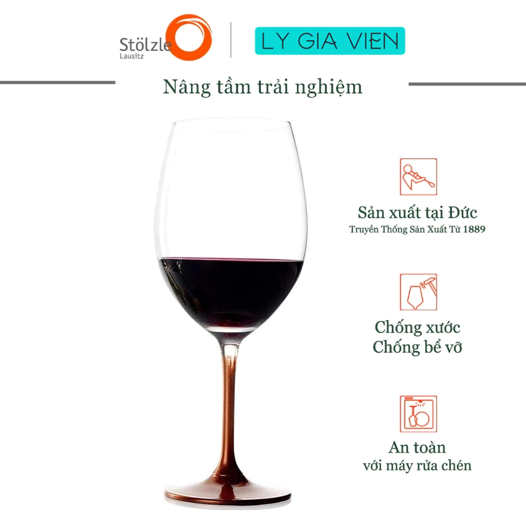 Ly Vang Đỏ Cho Sự Kiện Stolzle Lausitz Event Bordeaux Glass 640ml - Thiết Kế Cổ Điển, Mang Vẻ Đẹp Vượt Thời Gian