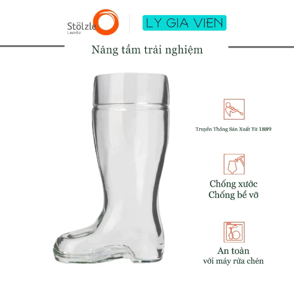 Ly Uống Bia Độc Lạ Hình Chiếc Ủng Stolzle Lausitz Bierstiefel Beer Boot Glass 250ml - Cốc Bia Chất Lượng Cao