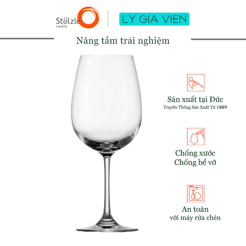 Ly Thủy Tinh Uống Rượu Vang Đỏ Stolzle Lausitz Weinland Red Wine Glass - Kiểu Dáng Hài Hòa