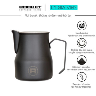 Ca Đánh Sữa Latte Art Rocket Milk Jug Matt Black