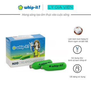 Hộp 10 Viên Gas N2O Whip-it! - Gas Làm Kem Cho Bình Xịt Kem Tươi
