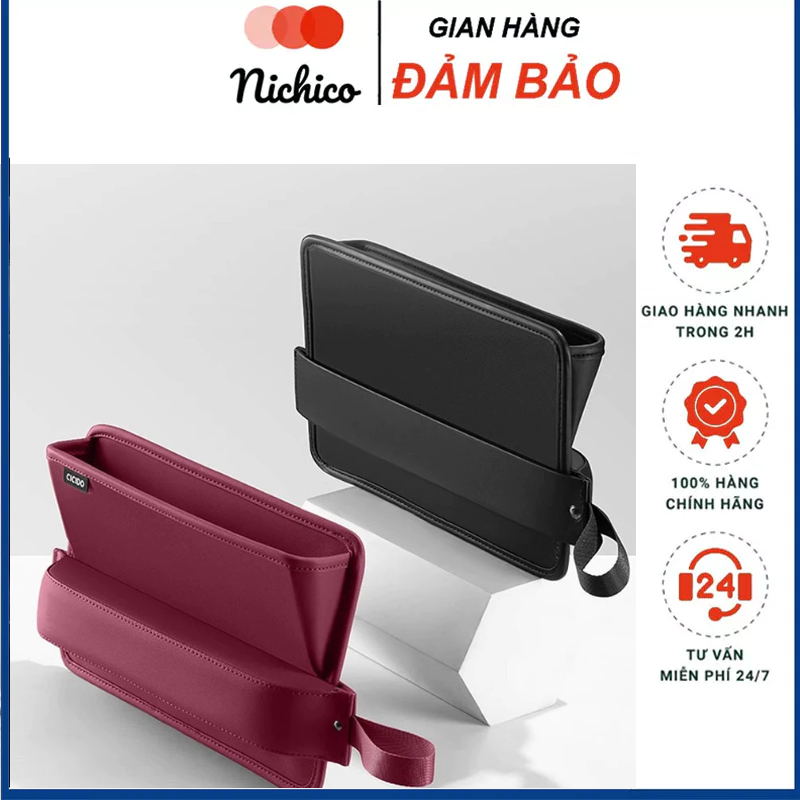 Khay để đồ khe ghế ô tô chính hãng CICIDO, Hộp đựng đồ ô tô ghế lái chất liệu da lộn cao cấp, sang trọng