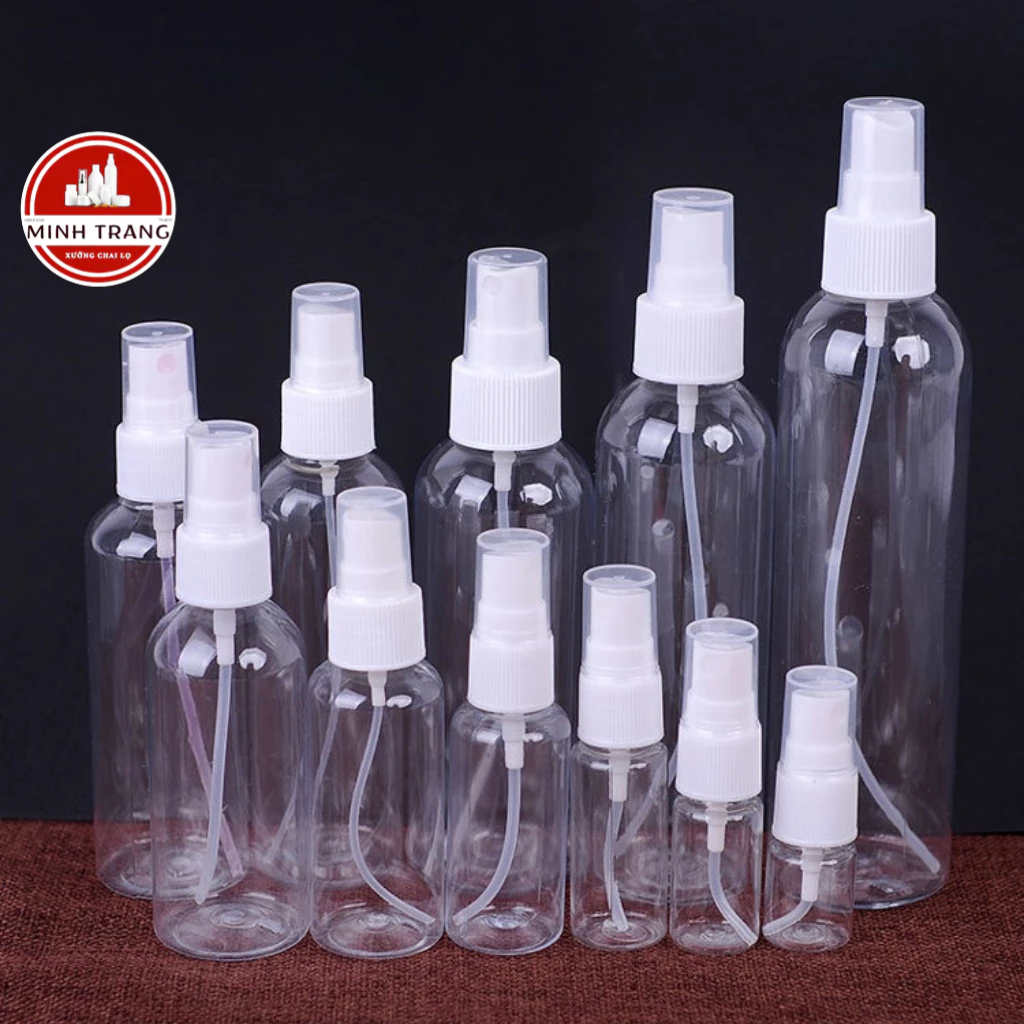 Chai Nhựa Xịt Phun Sương, Chai Chiết Mỹ Phẩm Tinh Dầu, Nước Hoa, Dung Dịch Sát Khuẩn 15ml/20ml/30ml/50ml/100ml