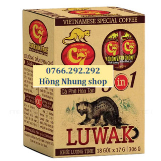 Cà phê hòa tan 3 in 1 luwak con chồn vàng c7 hộp 306g