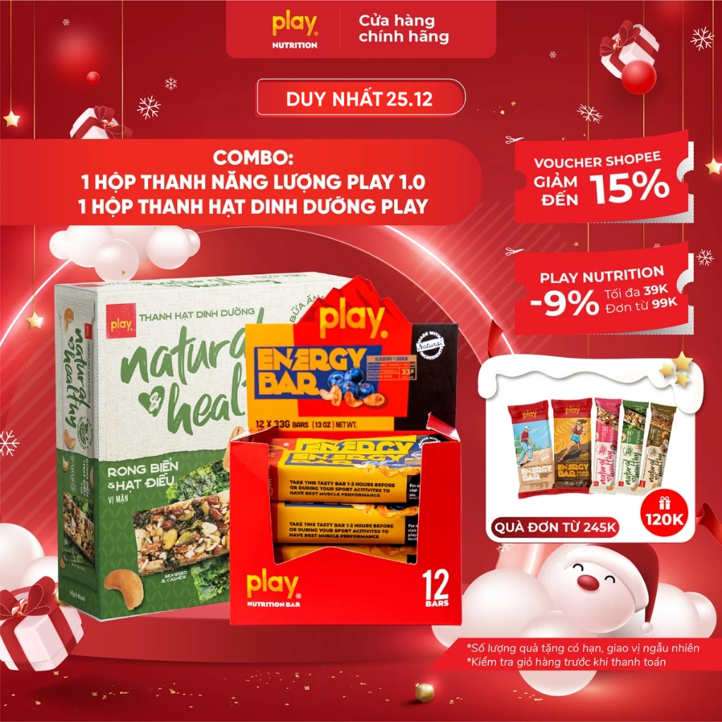 Thanh hạt dinh dưỡng PLAY + Thanh năng lượng PLAY 1.0