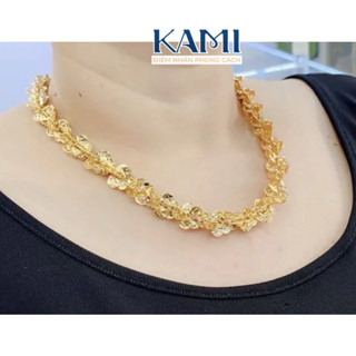 Dây chuyền xoắn hoa mai lớn 10ly chạm 4d Kami trang sức sỉ